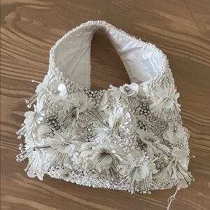 Chic White Embellished Women's Clutch